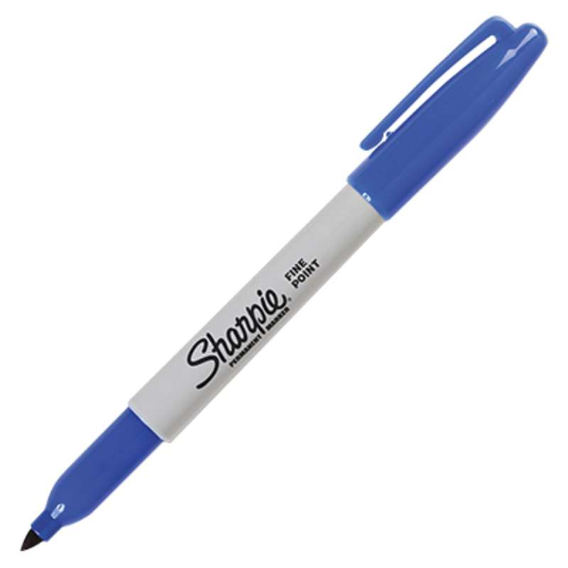 Sharpie® Fine Tip Permanent Marker, Blue, 12/Package